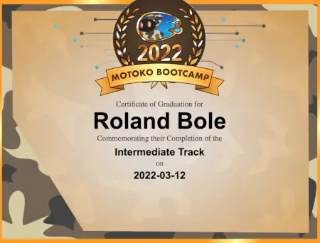 Motoko Bootcamp Certificate